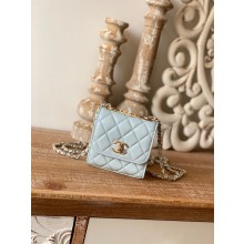 Chanel mini Shoulder Bag Lambskin & Gold-Tone Metal 88631 sky blue JK2471LG44