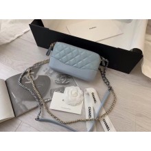 Chanel mini Shoulder Bag Leather B93825 light blue JK4647Av26