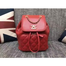 Chanel Original Leather Backpack CHA2590 Red JK5961Yv36