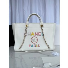 Chanel Original Leather Shopping Bag 66941 white JK2403CI68