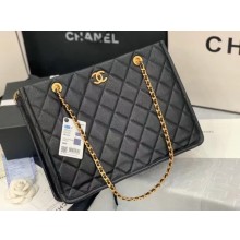 Chanel Original Leather Shopping Bag AS2360 black JK3286UW57