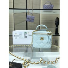 Chanel Original Small classic chain box handbag AP2198 Light Blue JK3040tQ92