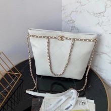 Chanel shopping bag AS2556 white JK3725Mc61