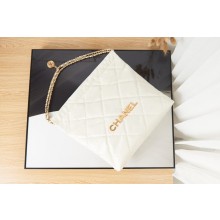 Chanel SHOPPING BAG Calfskin & Gold-Tone Meta AS3261 white JK2911Yo25