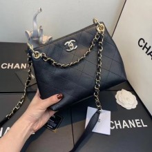 Chanel Small Calfskin hobo bag AS1461 black JK4122vK93