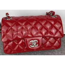 Cheap Copy Chanel 2.55 Series Double Flap Bag Burgundy Original Patent Leather CF7024 Silver JK281Eq45