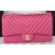 Fake Chanel 2.55 Series Flap Bag Lambskin Chevron Leather A1112CF Rose JK532pE71