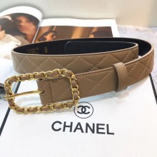 Fake Chanel Calf Leather Belt Wide with 30mm 56599 JK635eZ32