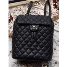 Fashion Chanel Sheepskin Leather Backpack A91121 Black JK56OM51