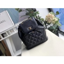 Knockoff Chanel backpack Grained Calfskin & Gold-Tone Metal A57571 black JK4221tp21