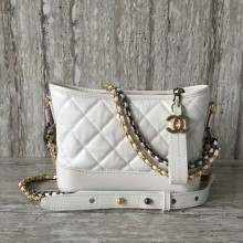 Replica Chanel Gabrielly Calf Leather Shoulder Bag 93823 White JK5909it96