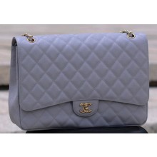 Replica Chanel Maxi Quilted Classic Flap Bag Grey Cannage Pattern A58601 Gold JK541VA65