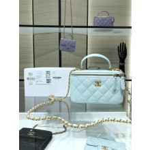 Replica Chanel Original Small classic chain box handbag AP2199 Light Blue JK3042CQ60