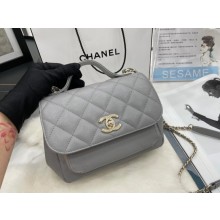 Replica Chanel small flap bag Calfskin & Gold-Tone Metal A93749 light gray JK2733sA83