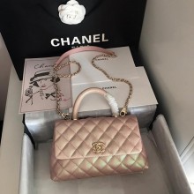 Replica Chanel Small Flap Bag with Top Handle A92990 Light Pink JK4230Hd81