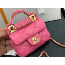 Replica CHANEL Top Handle Micro Mini Wallet On Chain AP2271 rose JK3172aG44