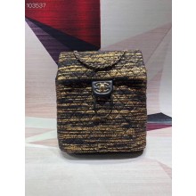 Replica CHANEL Tweed small Backpack & gold-Tone Metal 69965 black JK3463sA83