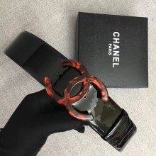 Replica Chanel Wide leather belt with 53 mm CC4270 black JK651aG44