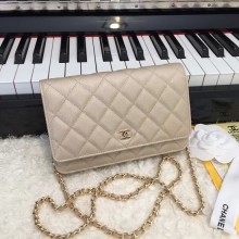 Replica Chanel WOC Original Caviar Leather Flap cross-body bag CF33814 gold Gold chain JK5170EO56