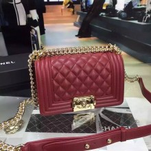 Replica Cheap Boy Chanel mini Flap Shoulder Bag Original Leather A5707 Burgundy JK128Mq48