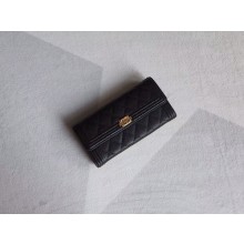 Replica Designer Chanel Boy Matelasse Long Wallet Calfskin Leather CHA5264 Black JK1437Bb80