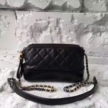 Replica Fashion Chanel 2017 Gabrielle Original Leather Shoulder Bag 17817 Black JK5905HM85