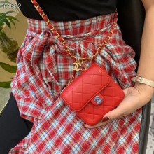 Replica Top Chanel flap bag Calfskin & Gold-Tone Metal AS1196 Red JK4337ll80