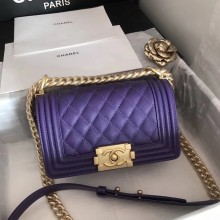 Small boy chanel handbag A67085 purple JK4367FA31