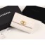 AAAAA Chanel Calfskin Leather Card packet & Gold-Tone Metal A80603 white JK1288Qa67