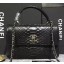 Best Chanel Classic Top Flap Bag Original Snake Leather A90095 Black JK103kr25