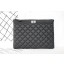 Boy Chanel Chevron Black Calfskin Leather Clutch A69253 JK513Yr55