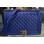 Boy Chanel Flap Bag Blue Original Sheepskin Leather A67088 Silver JK36Kd37