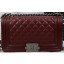 Boy Chanel Flap Bag Original Burgundy Cannage Pattern A67025 Silver JK812FT35