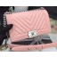 Boy Chanel Flap Bag Original Chevron Pink Nubuck Leather A5708 Silver JK330mV18