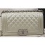 Boy Chanel Flap Bag Original OffWhite Cannage Pattern A67025 Silver JK757Eb92