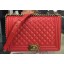 Boy Chanel Flap Bag Red Original Sheepskin Leather A67088 Gold JK39AM45