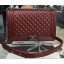 Boy Chanel Flap Bags Original Wine Cannage Pattern A67088 Silver JK45Is79