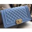 Boy Chanel Flap Shoulder Bag Blue Cannage Pattern A67086 Gold JK642uT54