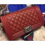 Boy Chanel Flap Shoulder Bag Cannage Pattern A67086 Burgundy JK783rJ28