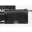 Boy Chanel Flap Shoulder Bag Herringbone Stitching A92493 Black JK848np57