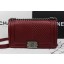 Boy Chanel Flap Shoulder Bag Herringbone Stitching A92493 Burgundy JK846nU55