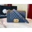 Boy Chanel Flap Shoulder Bag Leather A67085 blue JK4604rJ28