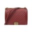 Boy Chanel Flap Shoulder Bag Original Cannage Pattern A67087 Burgundy JK914ER88