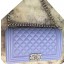 Boy Chanel Flap Shoulder Bag Original Sheepskin A64375 Lavender JK639Bw85