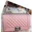 Boy Chanel Flap Shoulder Bag Original Sheepskin A64375 Pink JK640yC28