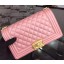 Boy Chanel Flap Shoulder Bag Pink Sheepskin Leather A67086 Gold JK597tL32