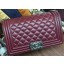 Boy Chanel Flap Shoulder Bag Sheepskin Leather A67086 Burgundy JK778Lo54