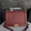 Boy Chanel Flap Shoulder Bag Wine Original Cannage Pattern A67087 Gold JK5446MB38