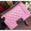 Boy Chanel Flap Shoulder Bags Sheepskin Leather A67085 Pink JK789pA42