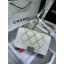 BOY CHANEL Handbag Crumpled Calfskin & Gold-Tone Metal A67086 white JK2898Gp37